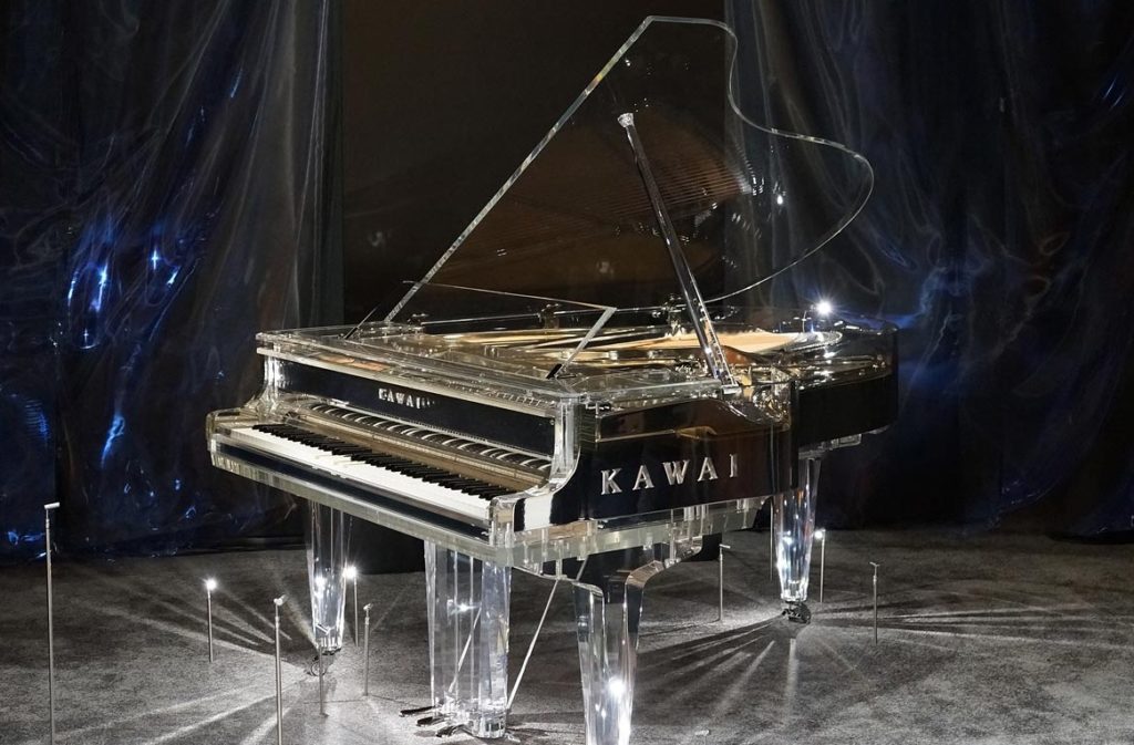 Piano Kawai CR-1-M en crystal transparent